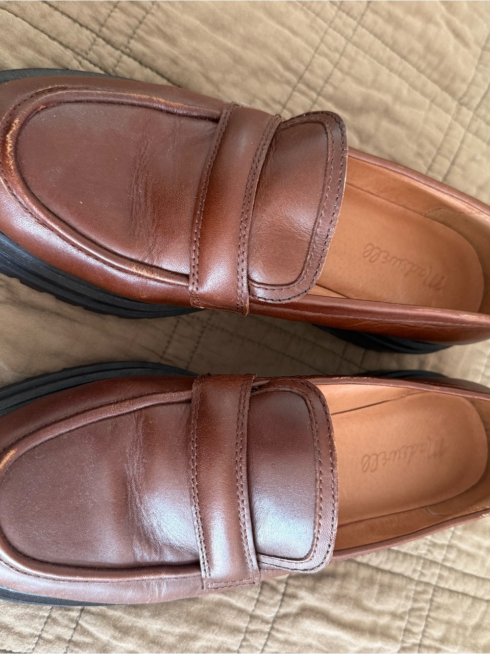 Madewell Brown Leather Penny Loafers